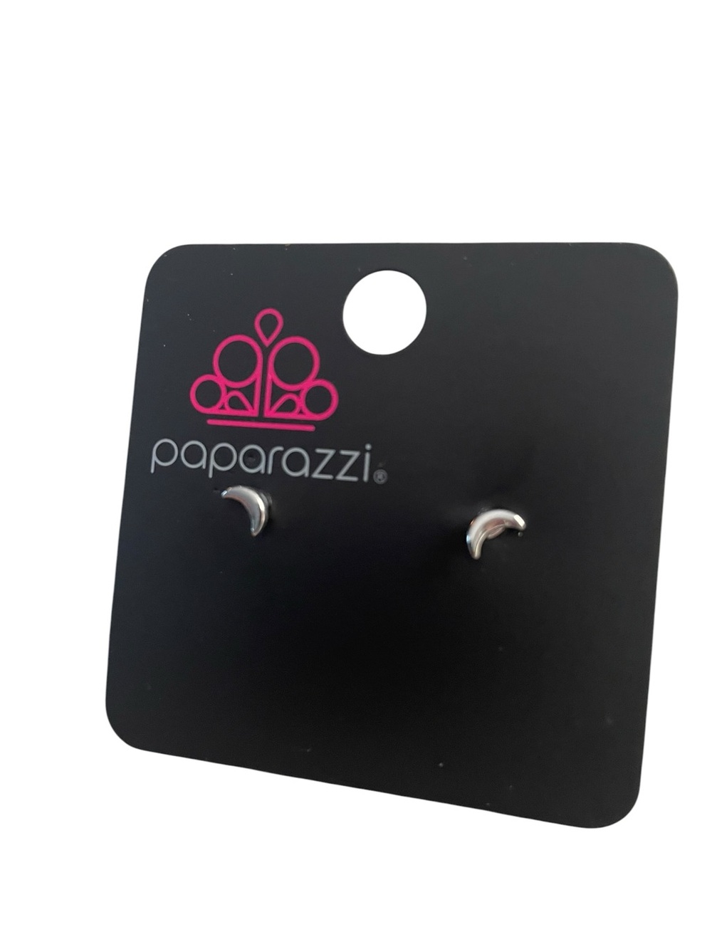 Paparazzi Silver Tone Crescent Stud Earrings NWT